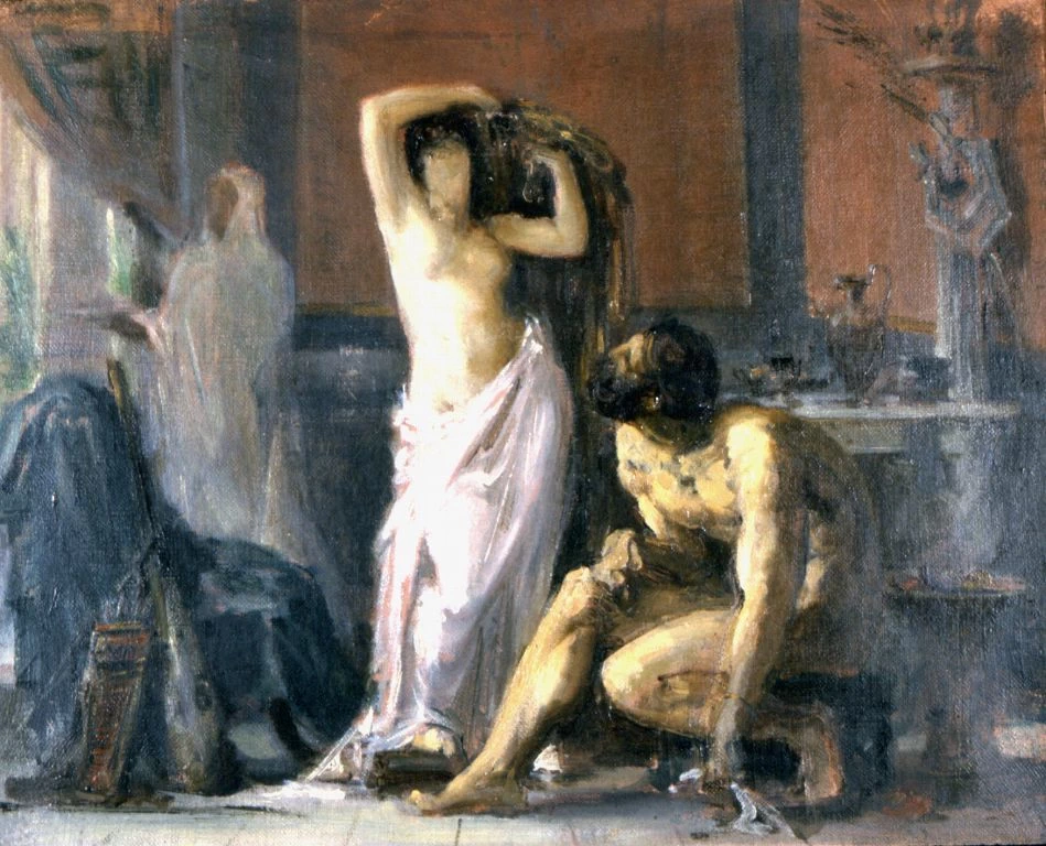 Ercole ai piedi di Onfale (schizzo), 1873 - dal Saint, Cloud, museo Avelines